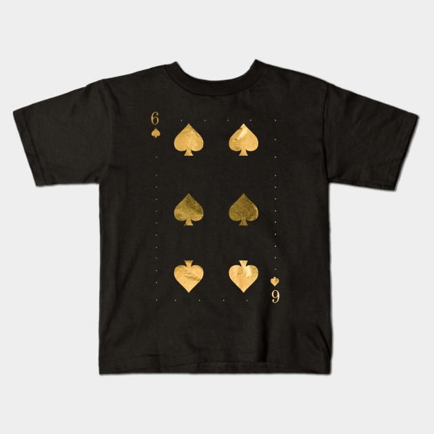 Six Pikes - Golden playing cards Kids T-Shirt by GreekTavern